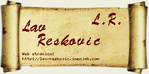 Lav Resković vizit kartica